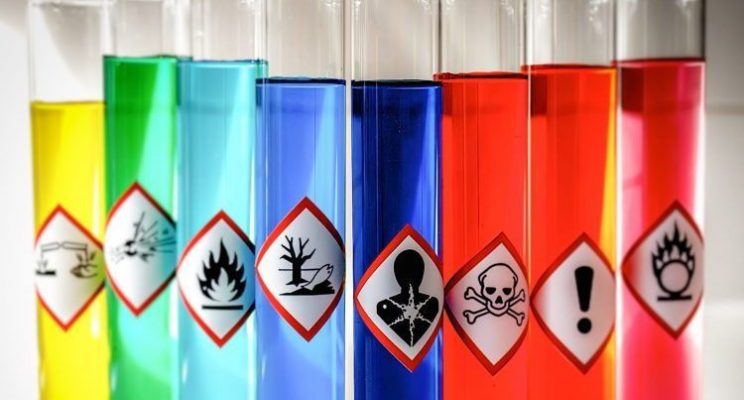 Aligned Chemical Danger pictograms - Serious Health Hazard