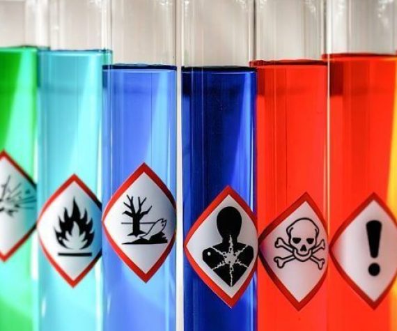 Aligned Chemical Danger pictograms - Serious Health Hazard