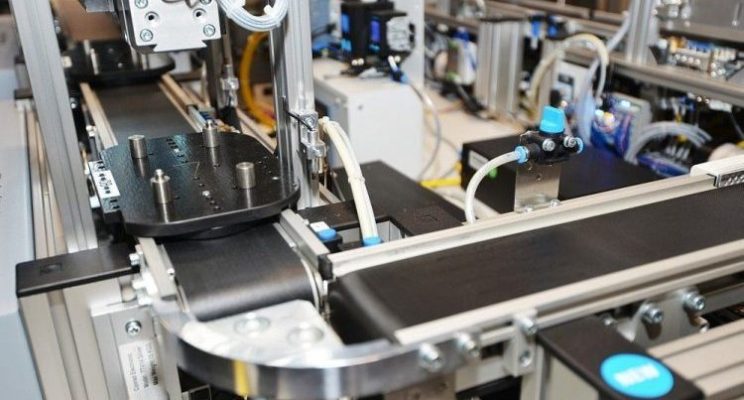 modern model of industrial machine. inside view on details