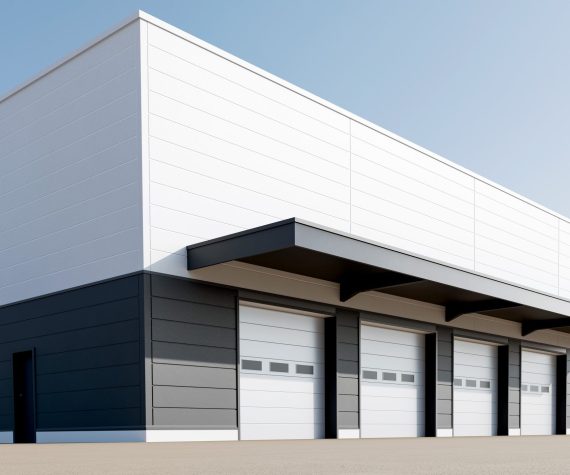 Modern,Industrial,Warehouse,With,Loading,Bays,-,Logistics,Facility,Exterior,